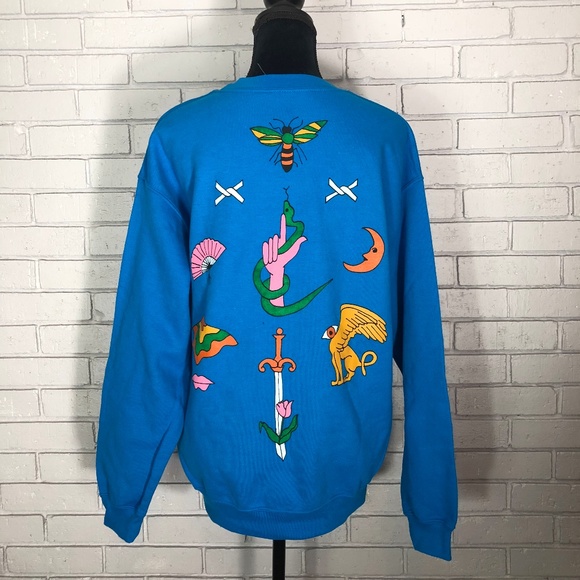 Urban Outfitters Tops - Silence + Noise Women's Blue Tattoo Sweatshirt